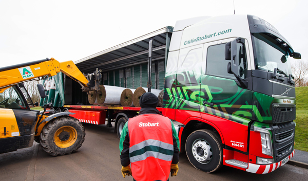 Carlisle United Football Club welcomes very special delivery from Eddie Stobart unloading