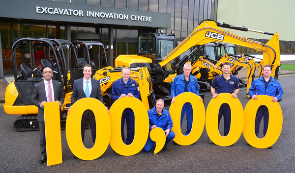 Big milestone celebrated as 100,000th JCB Mini Digger produced