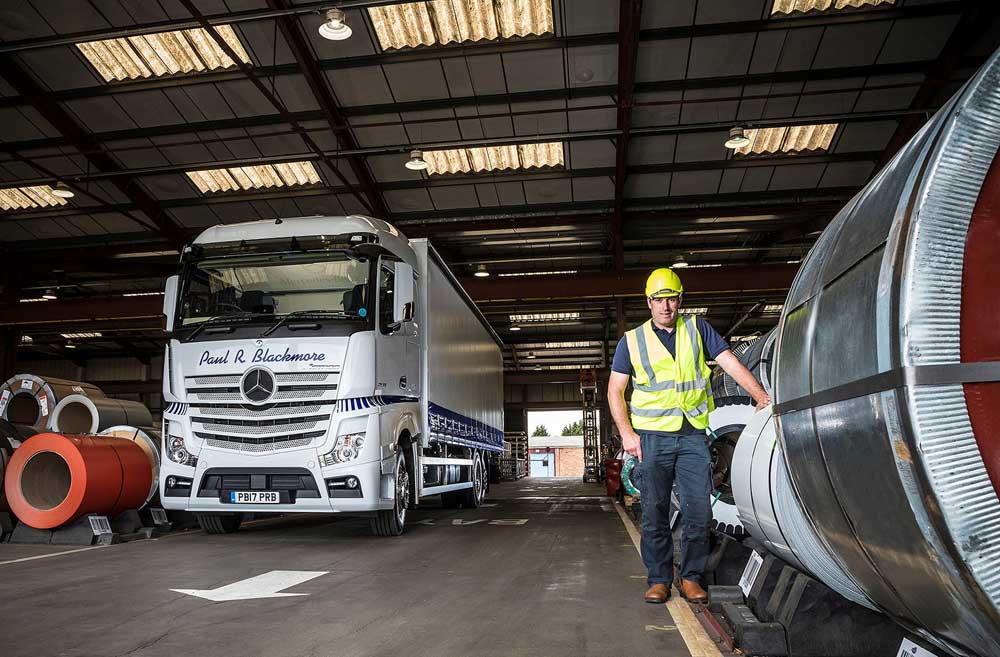 Paul Blackmore is delighted with his first Mercedes-Benz truck 