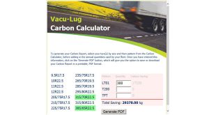 The new Vacu-Lug Carbon Calculator tool generates real personalised data for fleets