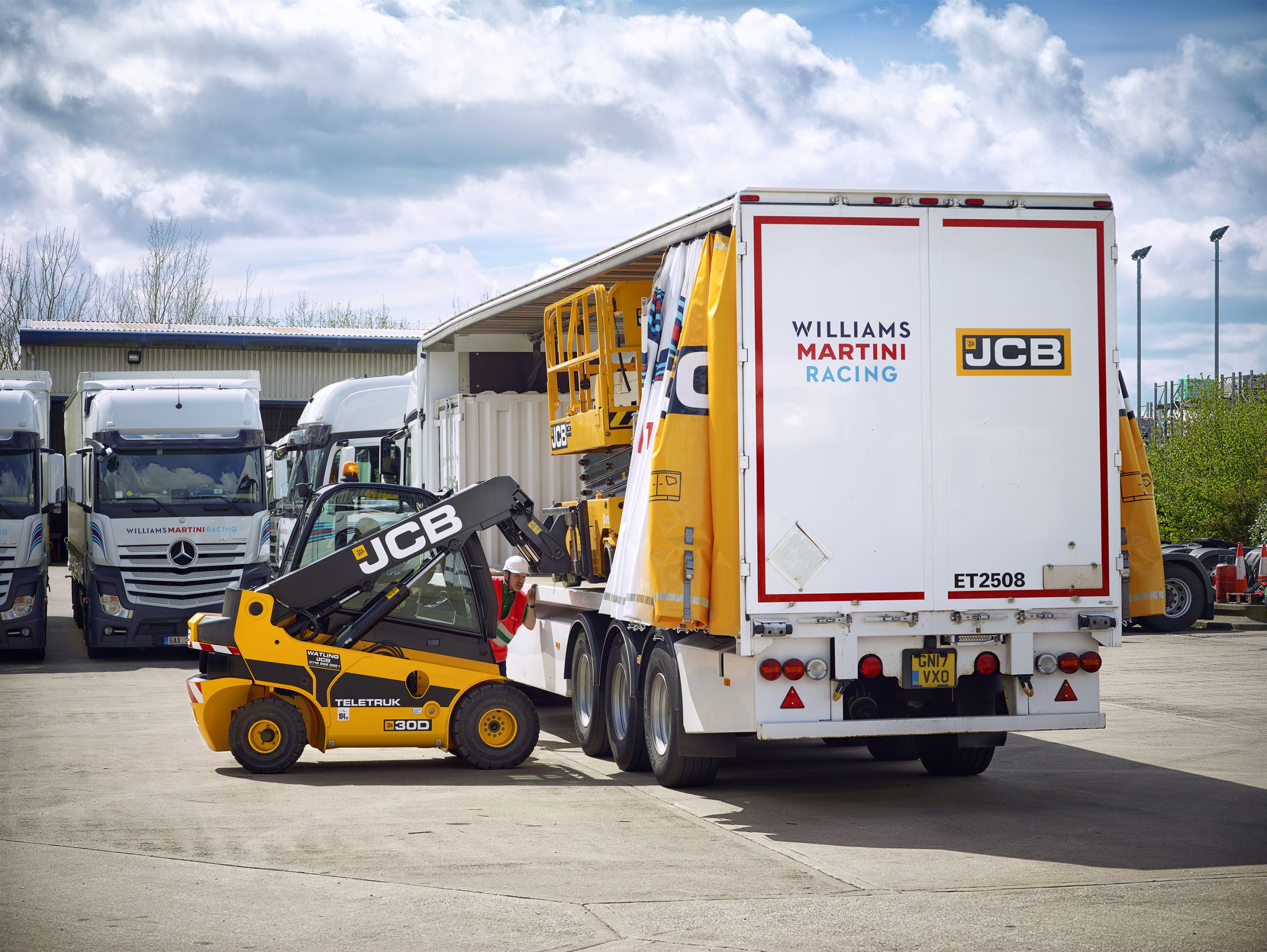 The JCB Williams Martini Racing truck prepares for its European road trip