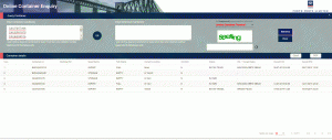 Container Enquiry Example Screen image