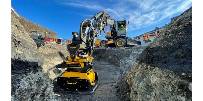 engcon new compactor plate increases excavator efficiency and reduces the risk of personal injury