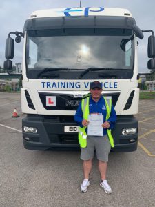 Former trainee teacher Sam Cates has gained his Class 2 HGV licences thanks to ELB Partners