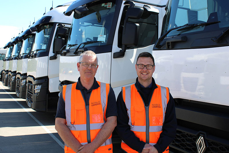 Dave Lavender, Driver, pictured with Nick Williams, Transport Manager