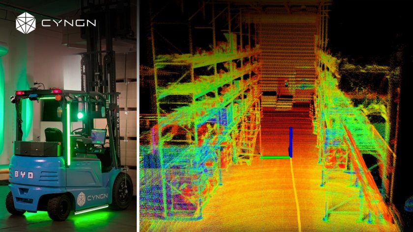 The DriveMod Forklift leverages advanced AI and proprietary computer vision