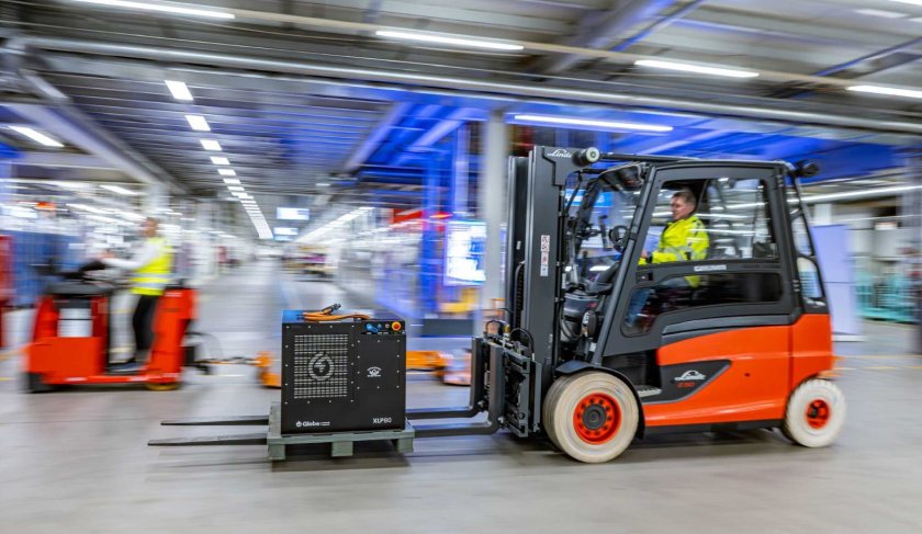 The logistics fleet at BMW Regensburg plant comprises about 230 tugger train haulers and forklift trucks